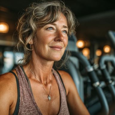 Професійний тренер працює з клієнтом зрілого віку